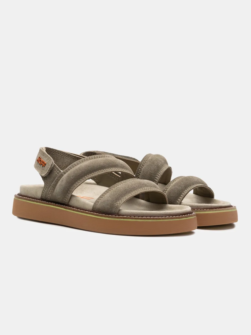 HOFF Sandal Leather Road Road Khaki>Dames Sandalen